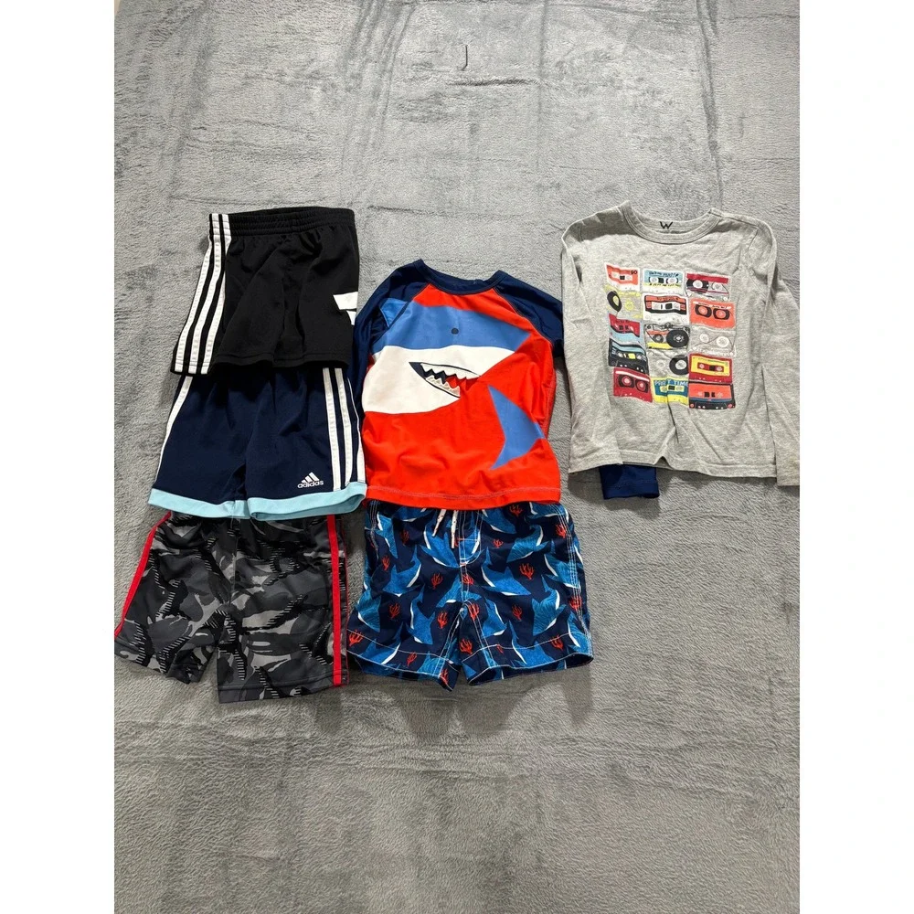 Adidas Gap Boys 2T 3T XS Multicolor Shorts Shirt Swimsuit Bundle Athleisure 6pc